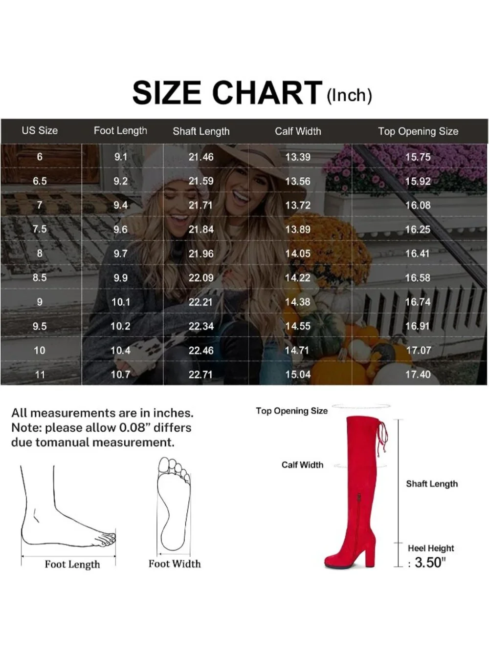 Women's Red Block Heel Round Toe Faux Suede Over The Knee Thigh High Boots